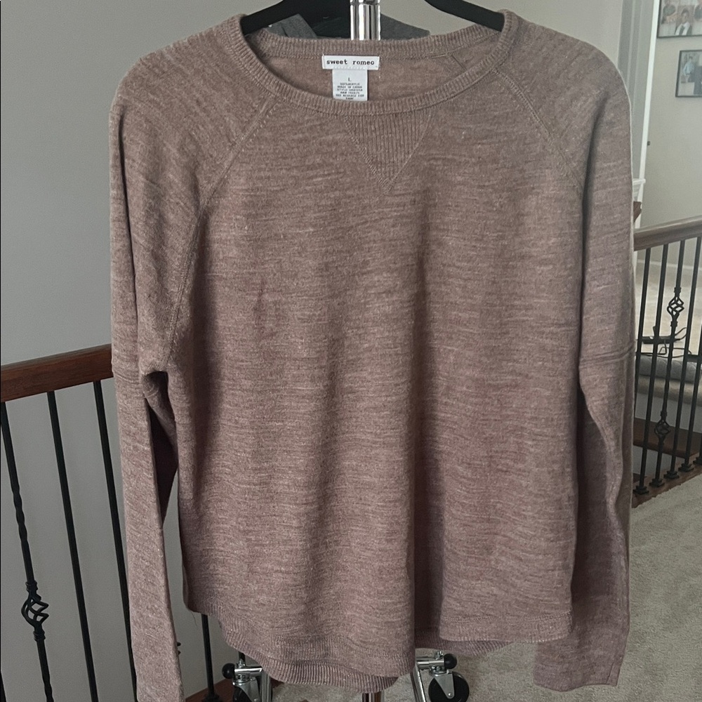 Sweet Romeo Women's Crew Neck Sweater - Brown